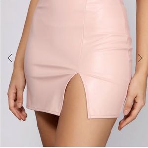 pink mini skirt